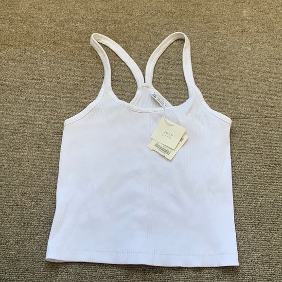 Zara Tops - Zara White Racerback Tank Top